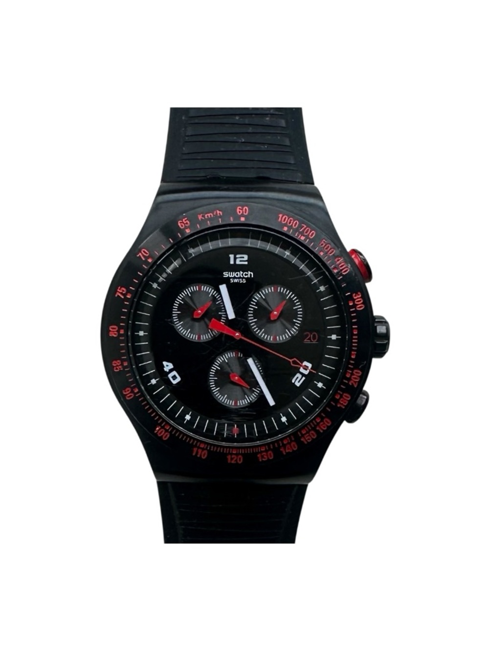 Swatch Men's YOB401 Race Trophy Analog Display Quartz Black Watch